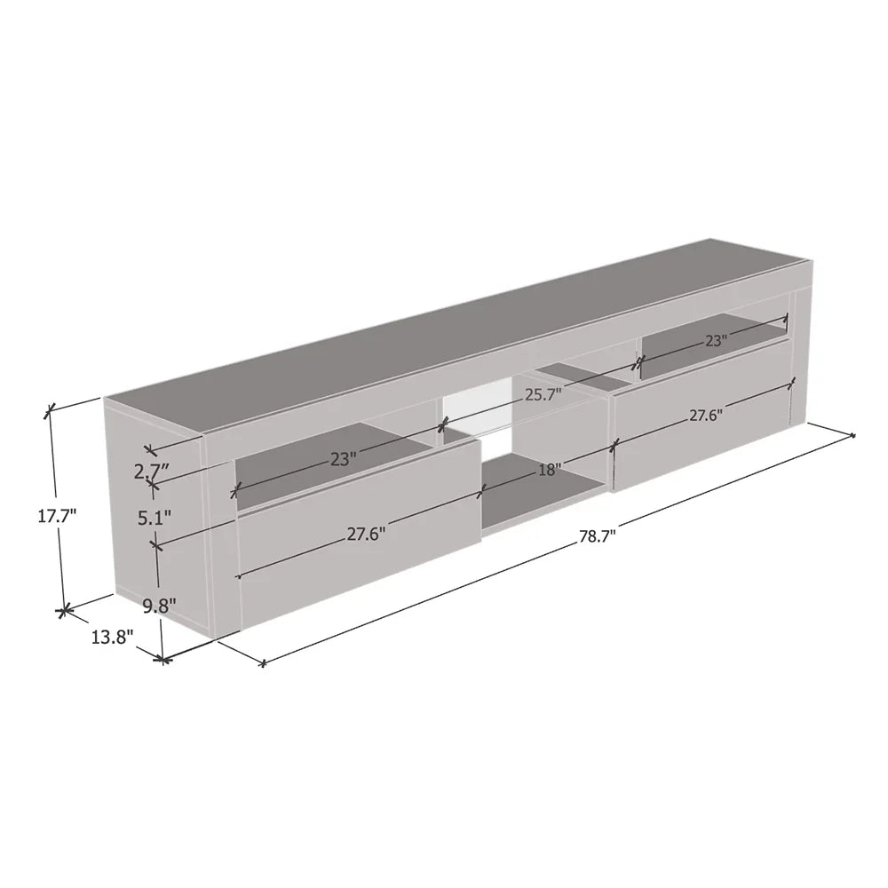 .TV228 Floating TV Stand with LED Black