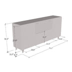 Buffet Sideboard B301-LED 245M Doors White Lacquer UV