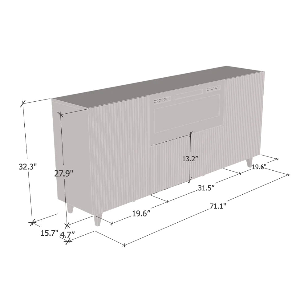 Buffet Sideboard B301-LED 245M Doors White Lacquer UV