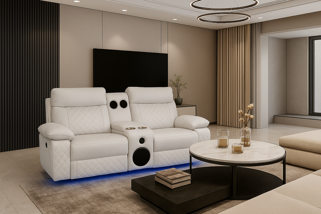 BALTIMORE POWER RECLINER LOVESEAT WHITE