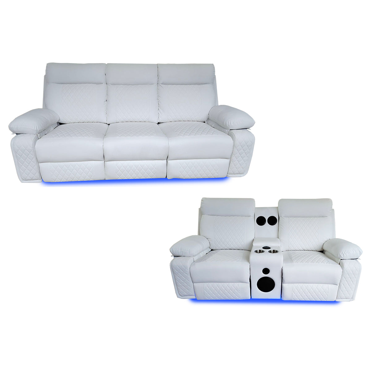 BALTIMORE POWER RECLINER SOFA SET WHITE
