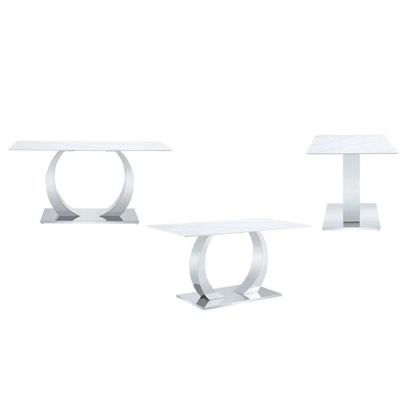 BELI DINING TABLE WHITE MARBLE TOP