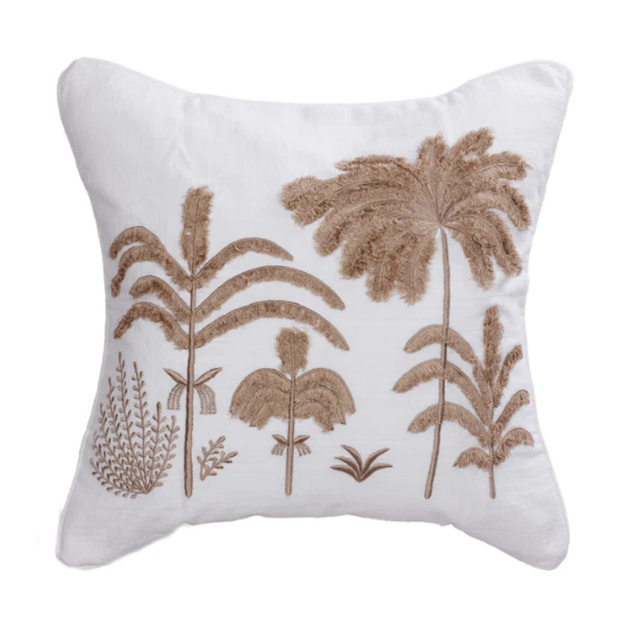 Brown Palm Forest Pillow