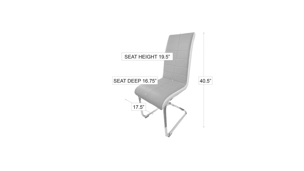 New York Dining Chair Grey & White