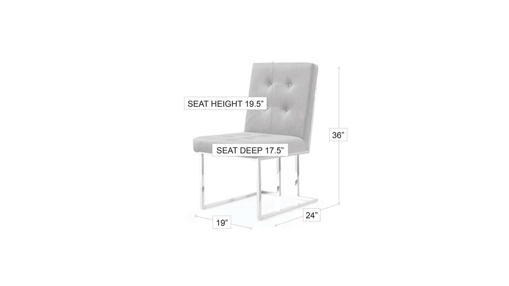 Taylor Velvet Dining Chair Black|Silver