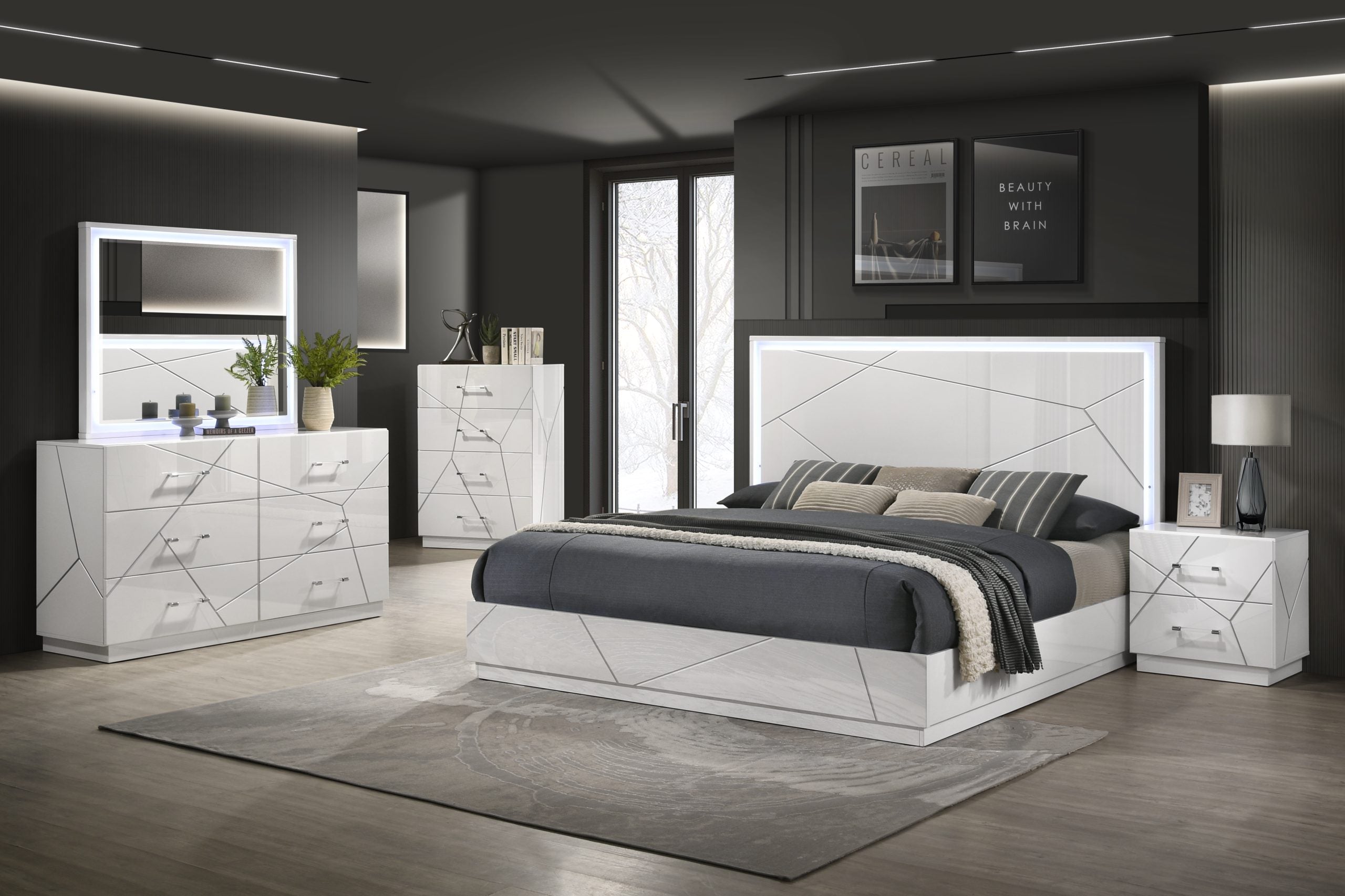 Dubai Queen Bed LED