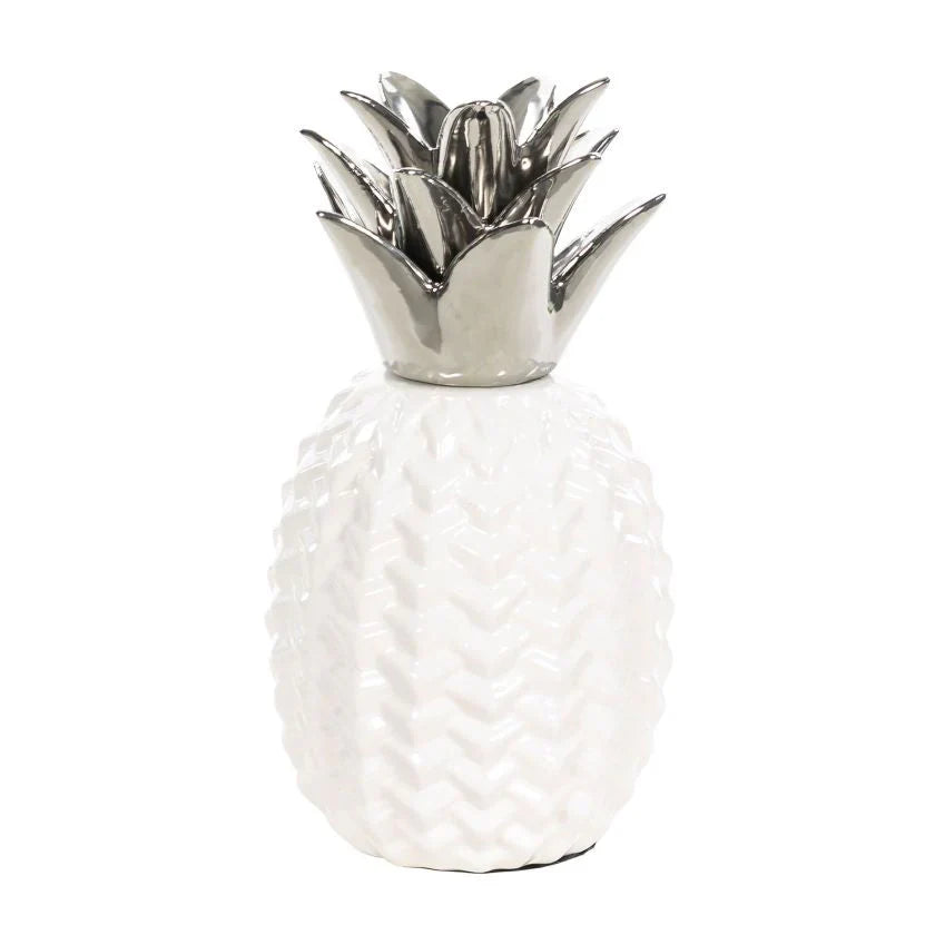 G738 PINEAPPLE Ceramic White and Silver 1