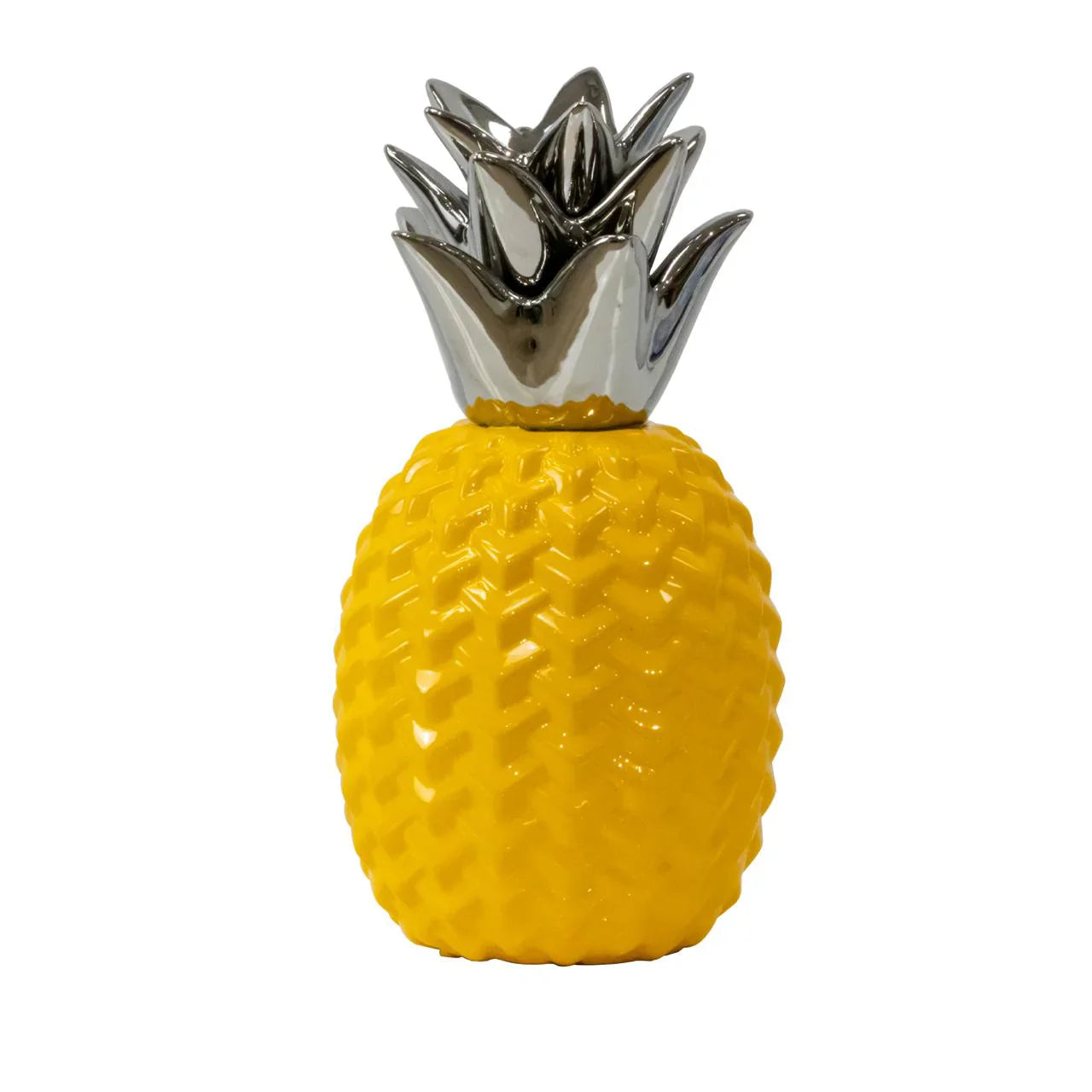 G766 PINEAPPLE Ceramic Yellow and Silver 