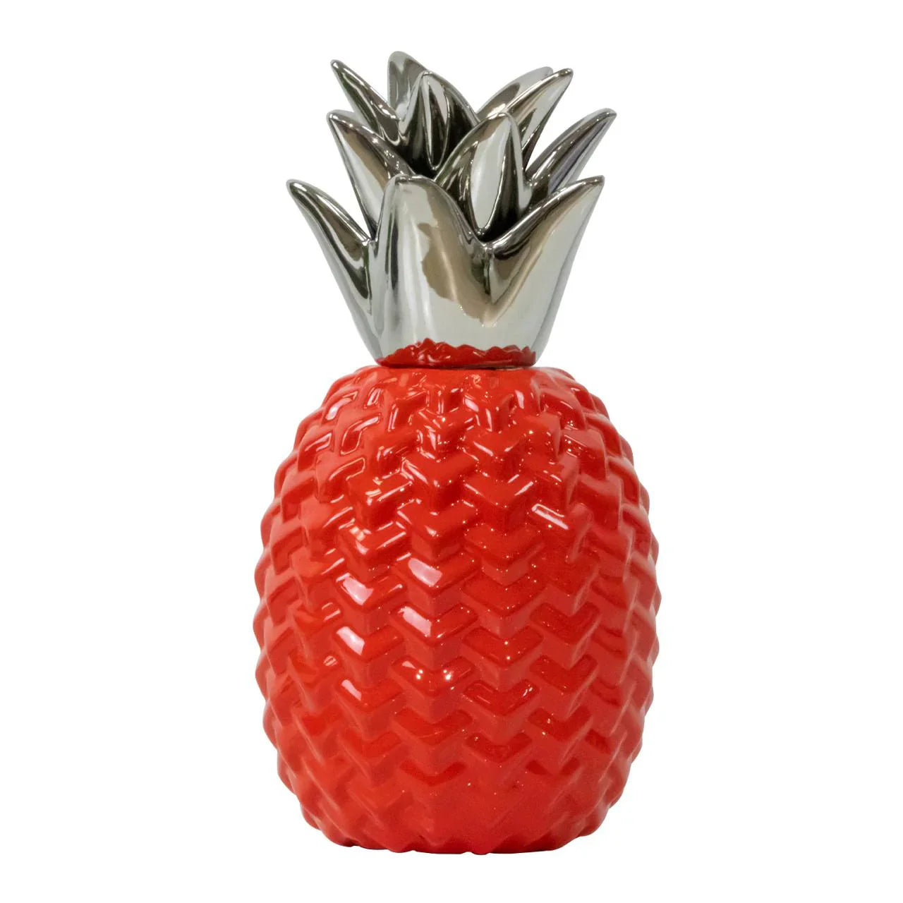 G769 PINEAPPLE Ceramic Red and Silver 