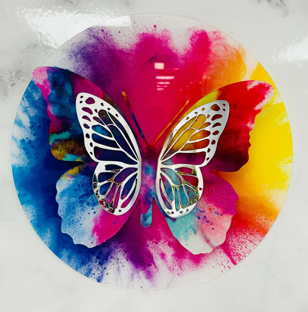 PA-3D 01 KYREL 3D Yellow Butterfly Acrylic Mirror Prints 1