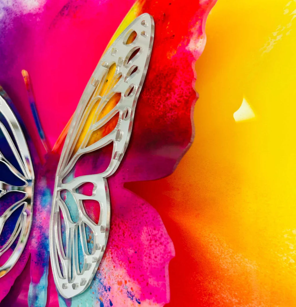 PA-3D 01 KYREL 3D Yellow Butterfly Acrylic Mirror Prints 2