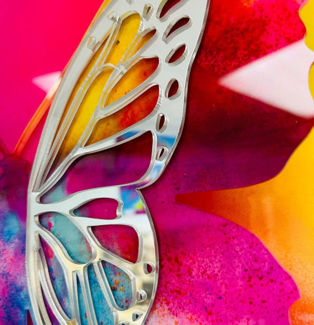 PA-3D 01 KYREL 3D Yellow Butterfly Acrylic Mirror Prints 3