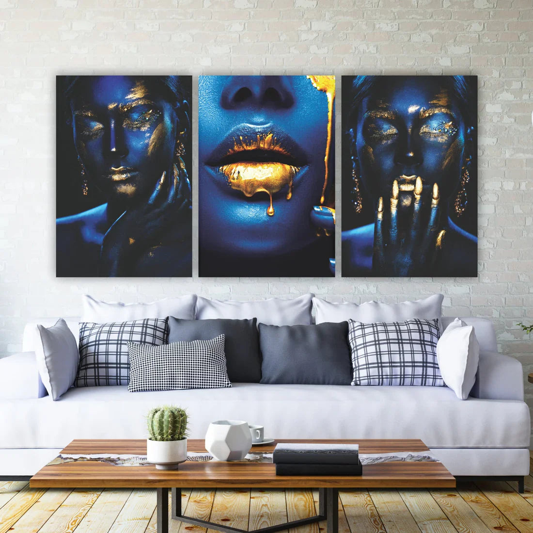 PALC-171819 Gold STARLIT Sparkling Beauty Accents Modern Acrylic Wall Art 1