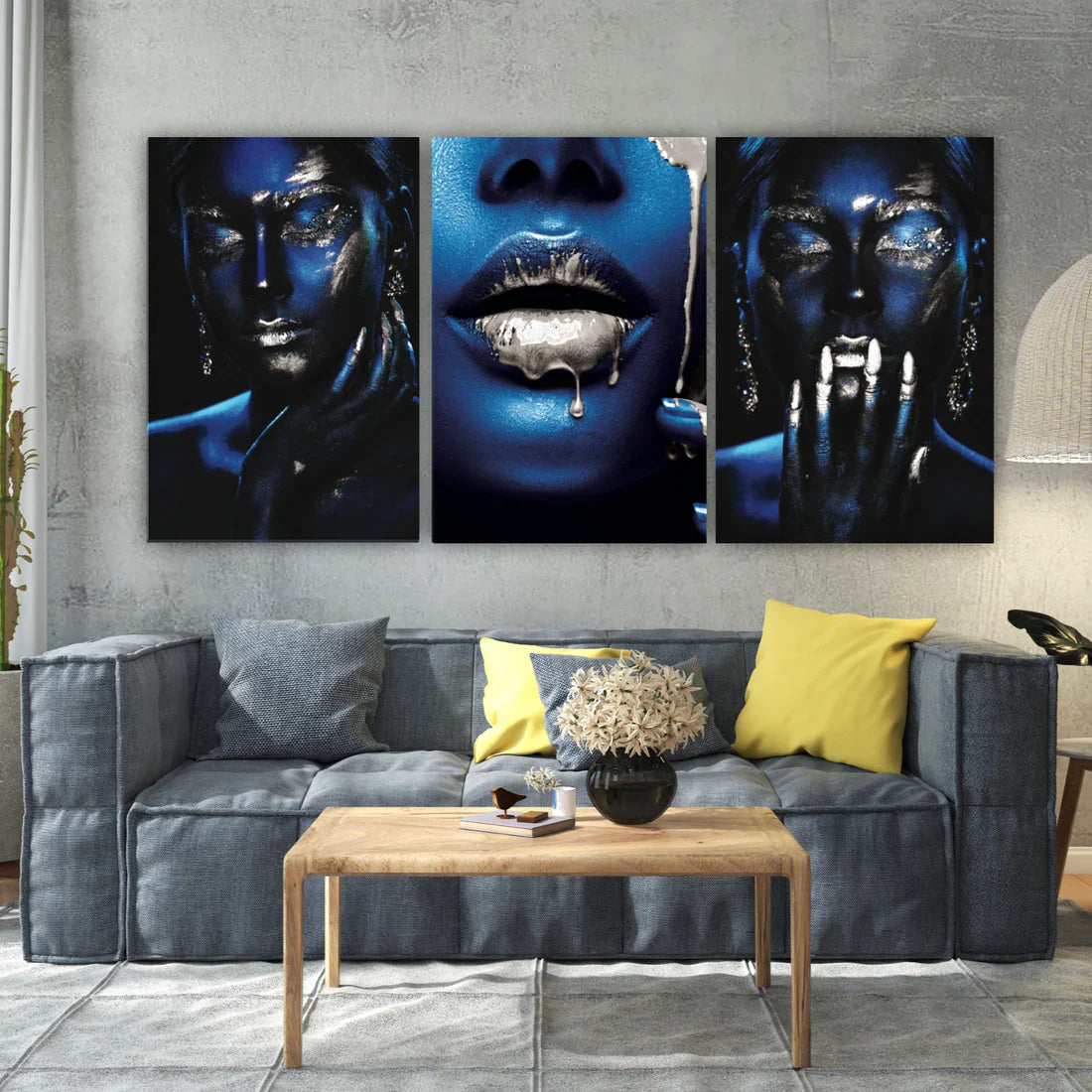 PALC-171819 Silver STARLIT Sparkling Beauty Accents Modern Acrylic Wall Art 1