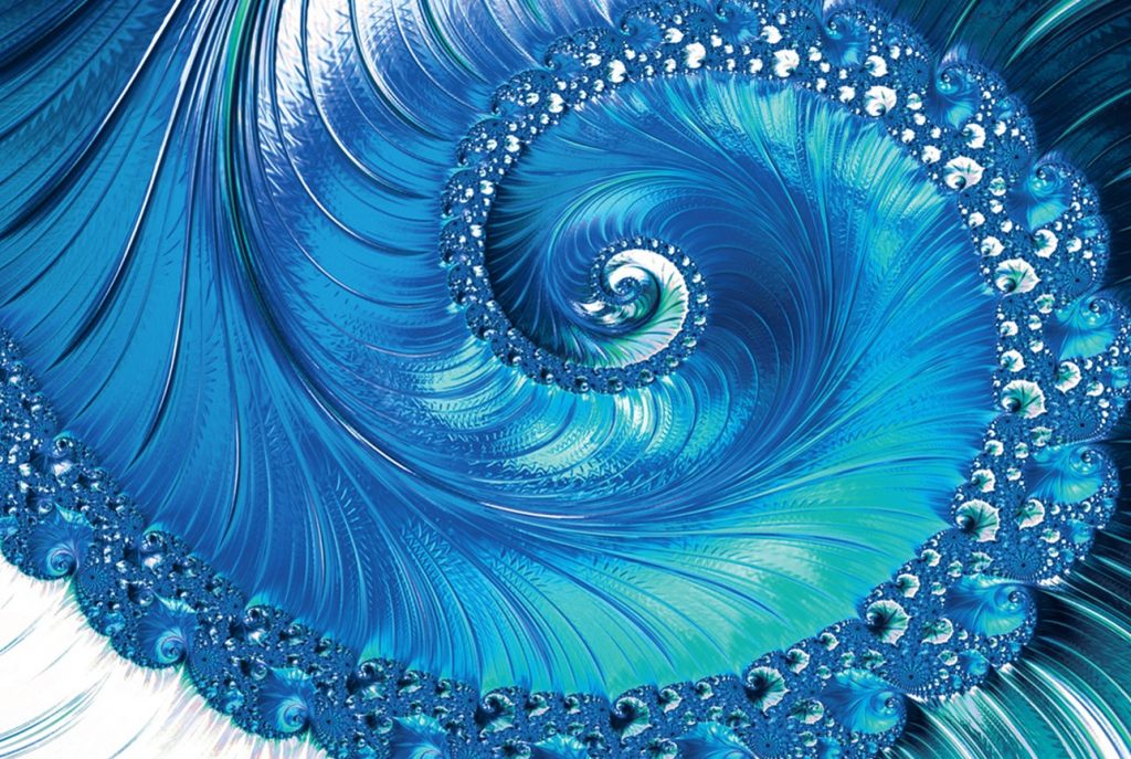 PALC-26-BLUE FIBONACCI Creative Abstract Modern Acrylic Wall Art 1