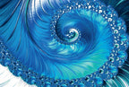 PALC-26-BLUE FIBONACCI Creative Abstract Modern Acrylic Wall Art 1