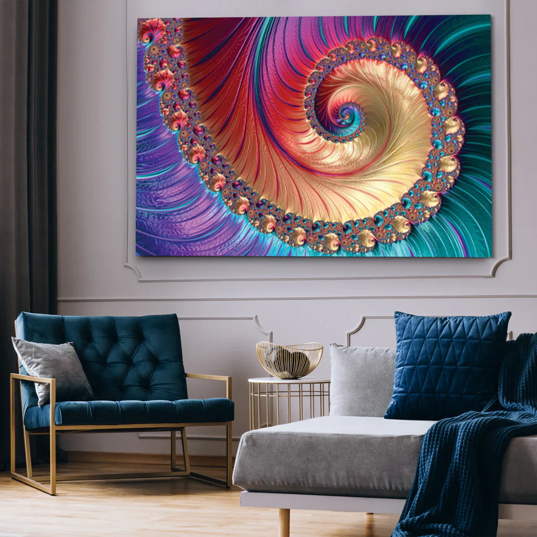 PALC-26 Color FIBONACCI Rainbow Creative Abstract Modern Wall Art Acrylic 1
