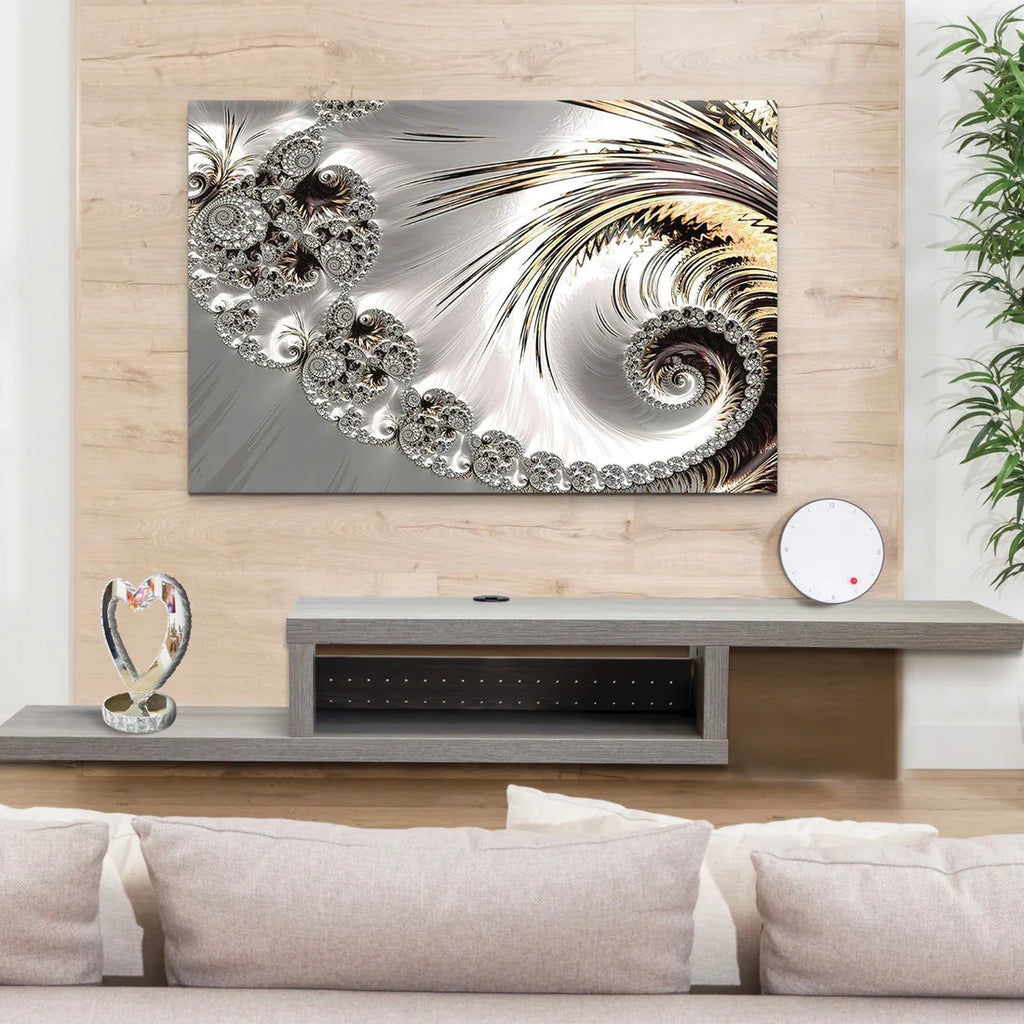 PALC-26 Grey FIBONACCI Creative Abstract Modern Wall Art TG 2