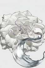 PALC-27 LETO White Rose With Silver Edge Modern Acrylic Wall Art 5