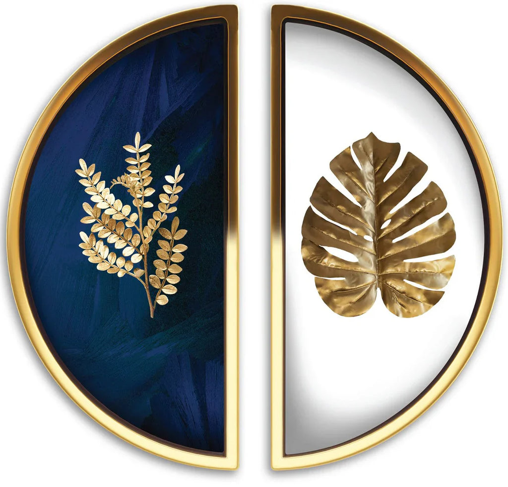 PALC-28 MONDO 3D Golden Leaves Acrylic Mirror Prints 1