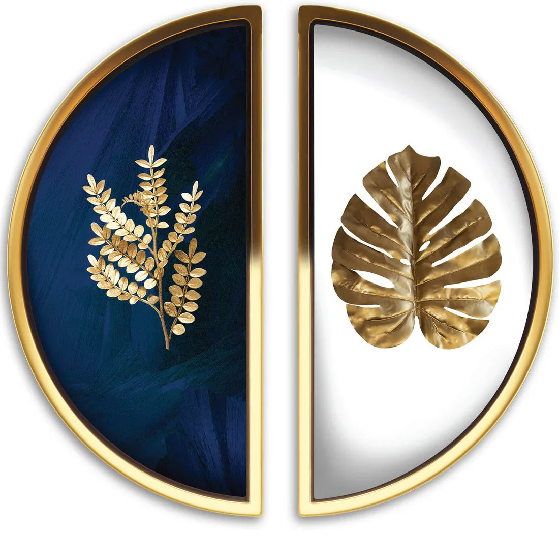 PALC-28 MONDO 3D Golden Leaves Acrylic Mirror Prints 1