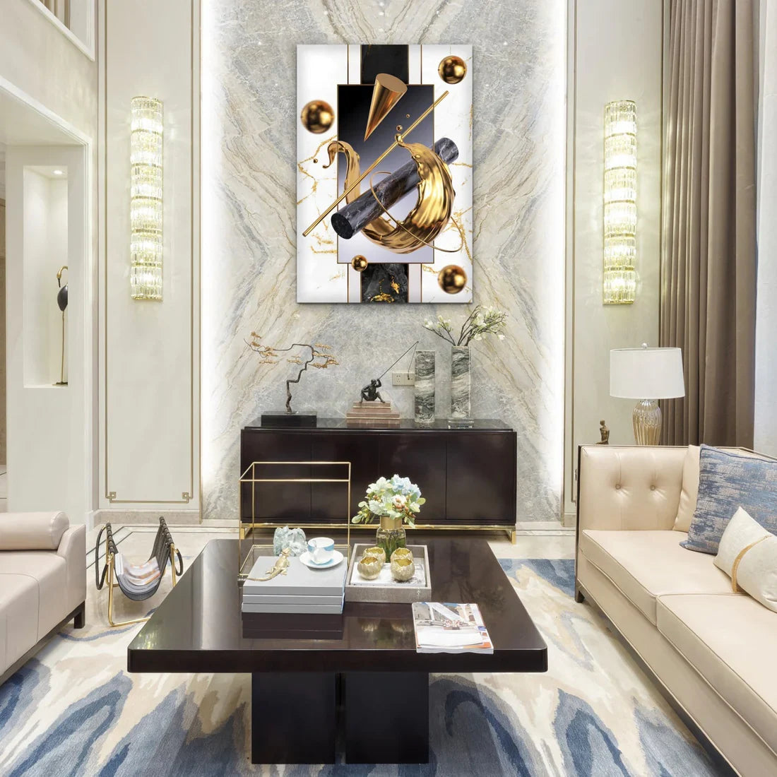 PALC-31 LEGACY Luxurious Gold Ornaments Modern Wall Art 2
