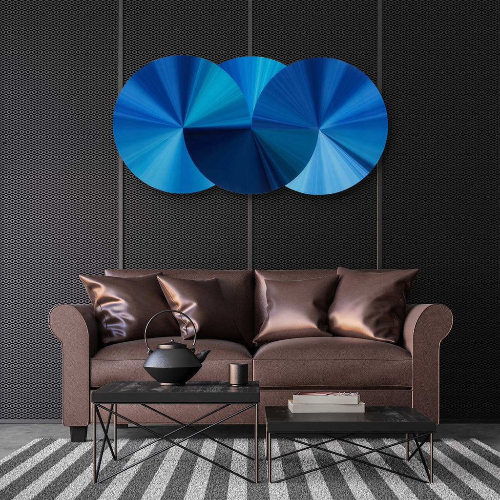 PALC-40 SILOR 3D Blue Geometric Acrylic Mirror Prints 2