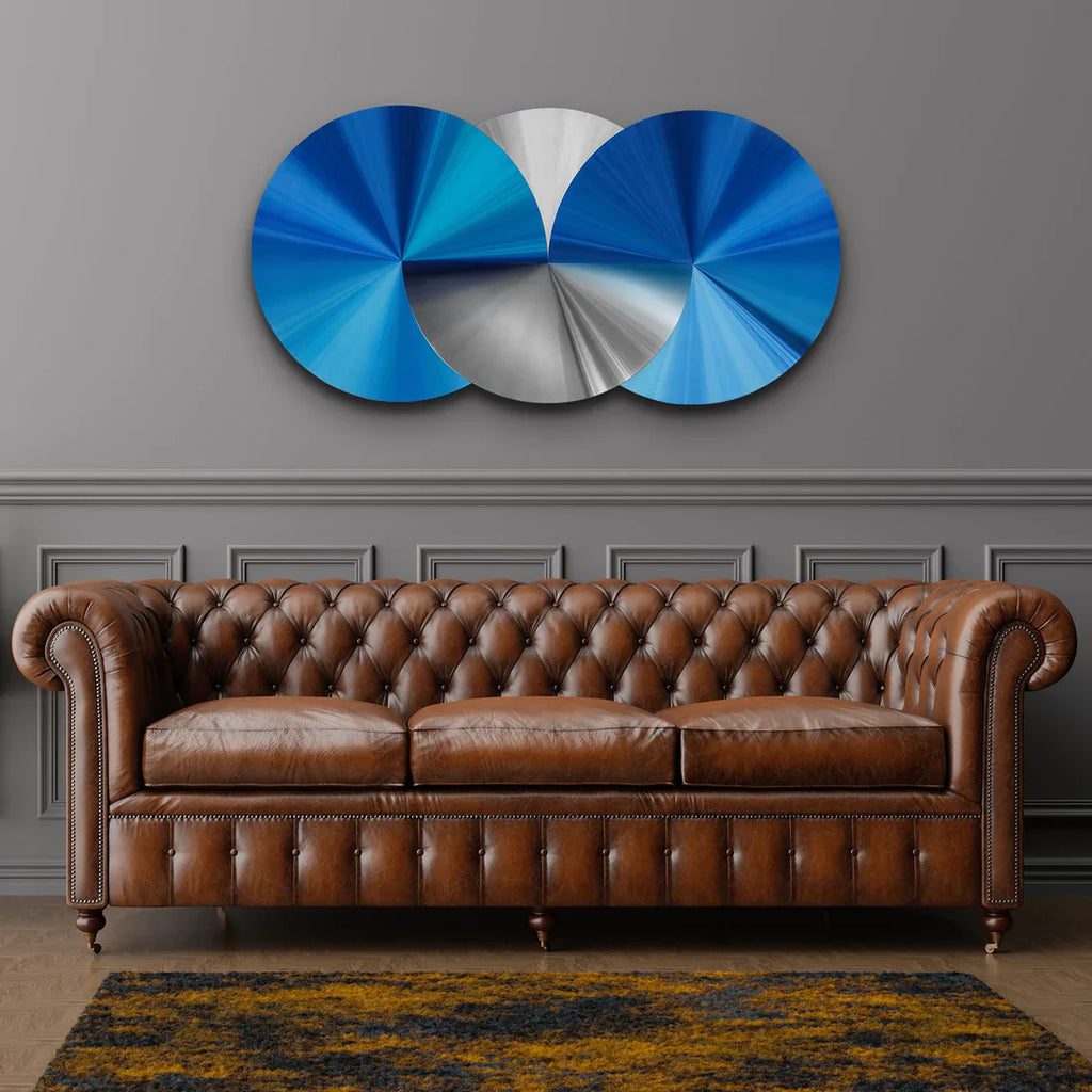 PALC-40 SILOR 3D Blue & Silver Laser Cut Circles Acrylic Prints 2