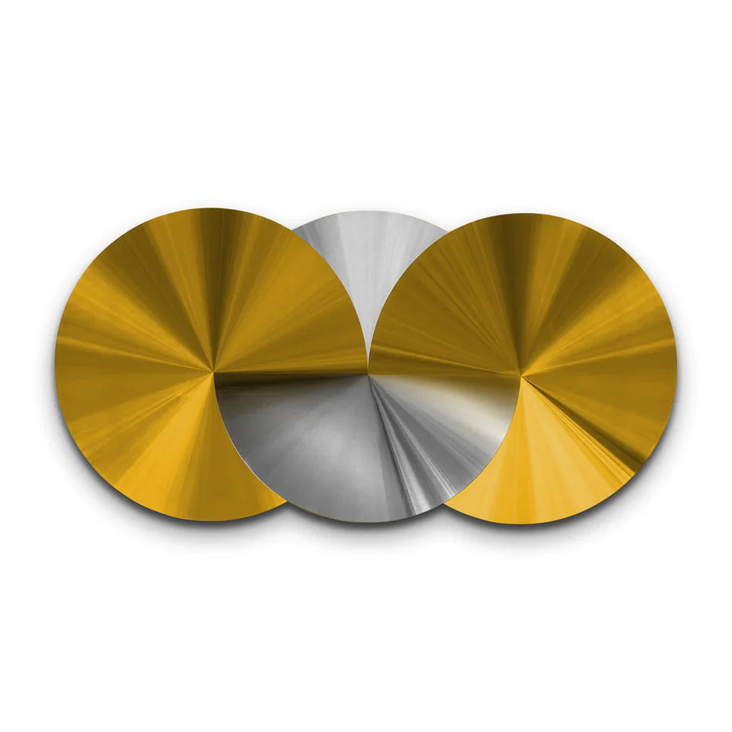PALC-40 SILOR 3D Yellow & Silver Laser Circles Cut Acrylic Prints 1
