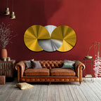 PALC-40 SILOR 3D Yellow & Silver Laser Circles Cut Acrylic Prints 2