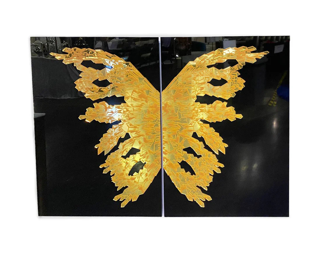 PALC-56 SABI Gold 3D Luxury Butterfly Acrylic Mirror Prints 1