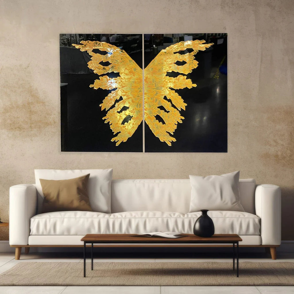PALC-56 SABI Gold 3D Luxury Butterfly Acrylic Mirror Prints 2