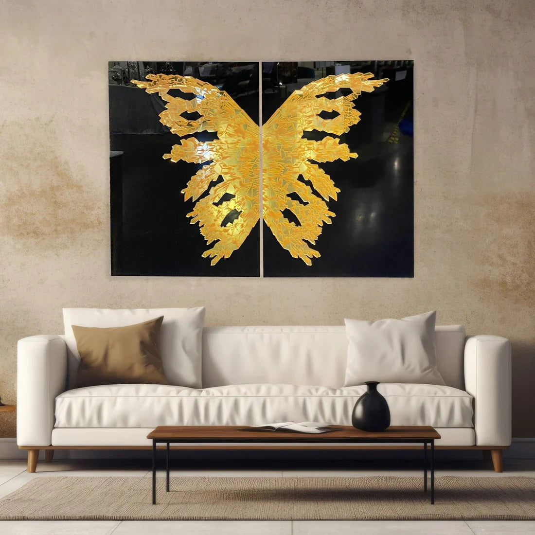 PALC-56 SABI Gold 3D Luxury Butterfly Acrylic Mirror Prints 2