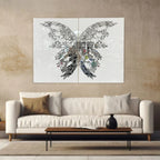 PALC-56 SABI Silver 3D Luxury Butterfly Acrylic Mirror Prints 2