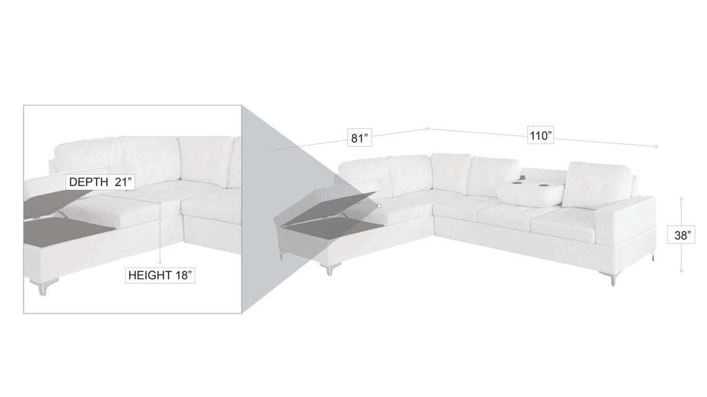 Antonella Sectional Black Right