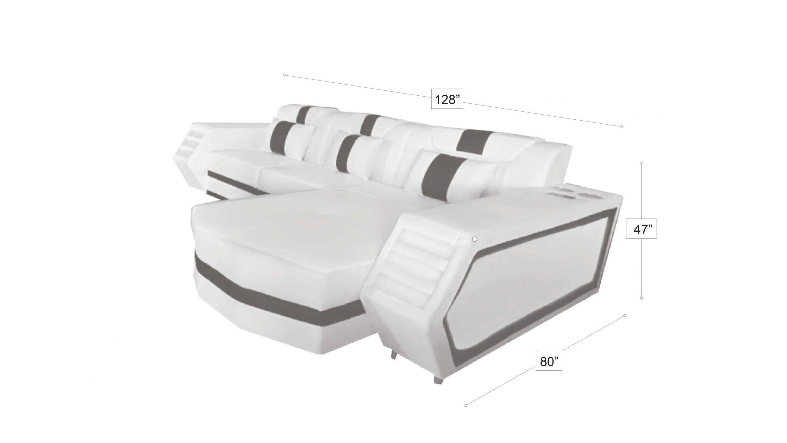 Boa Sectional LED Grey RIGHT