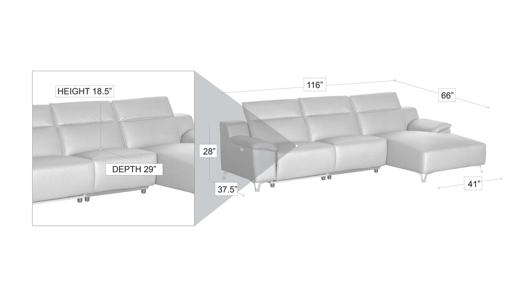 Melanie Sectional black RIGHT