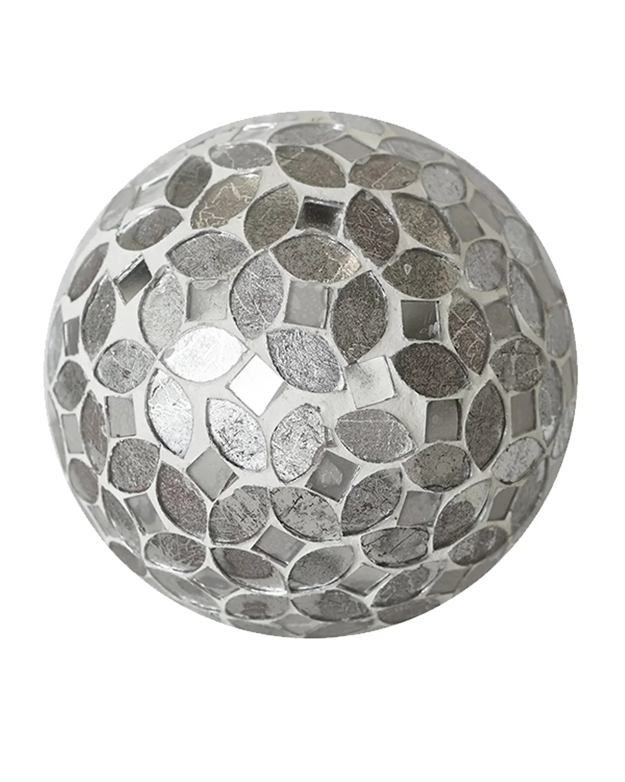 Silver/Mirror Mosaic Decor Orb