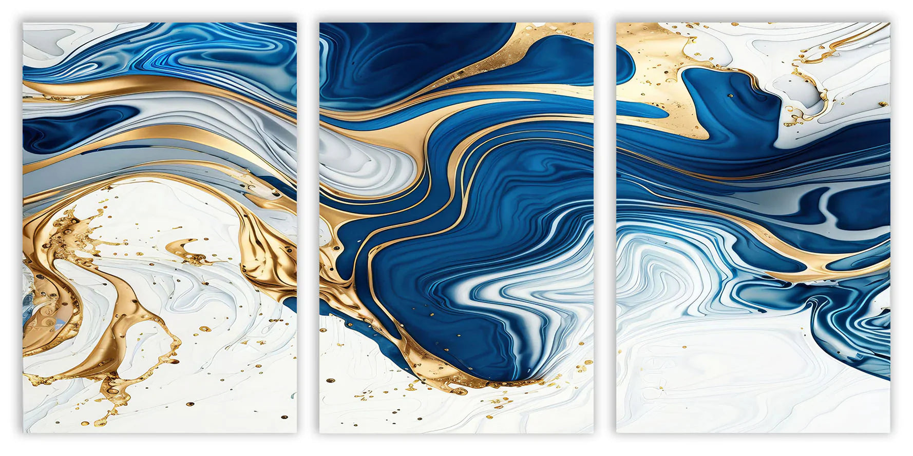 3pc Abstract Glass Wall Art 24"x 36"
