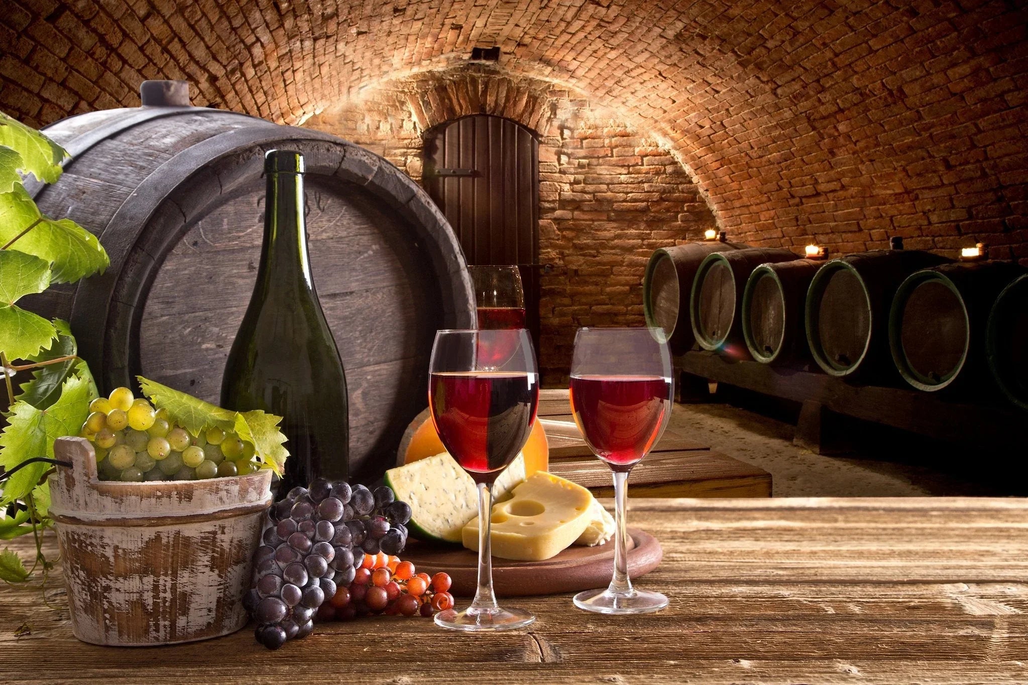 Brick Wine Cellar Glass Wall Art