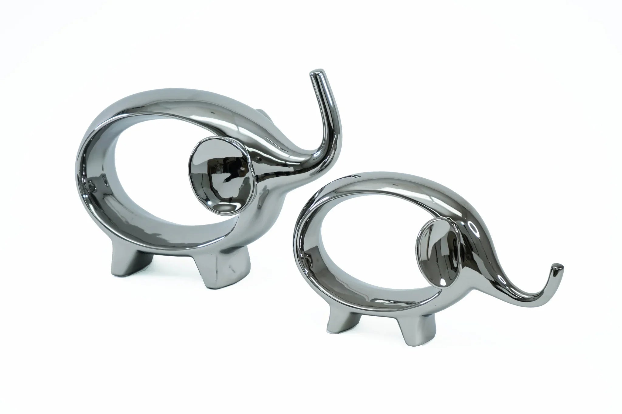 2pc Elephant Sculpture Set