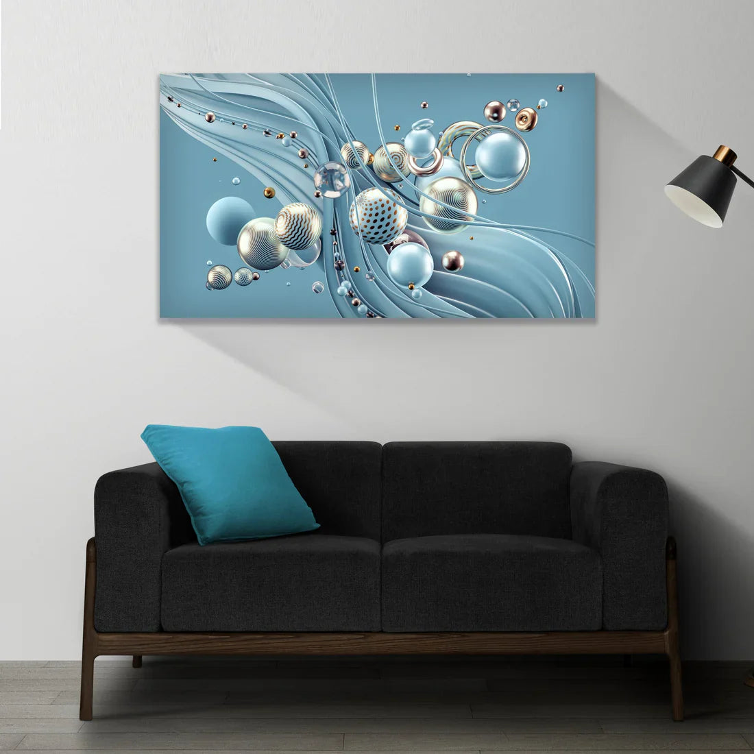 SULC-02 ODYSSEY Blue 3D Abstract Elements Modern Acrylic Wall Art 2