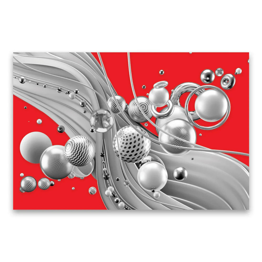 SULC-02 ODYSSEY Red 3D Abstract Elements Modern Acrylic Wall Art TG 1