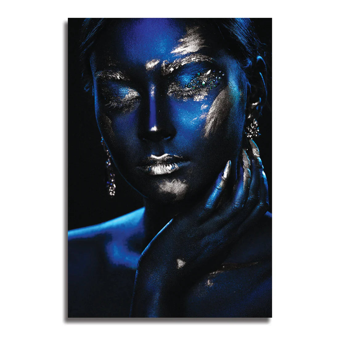 SULC-171819 Silver STARLIT Sparkling Beauty Accents Modern Tempered Glass Art 2