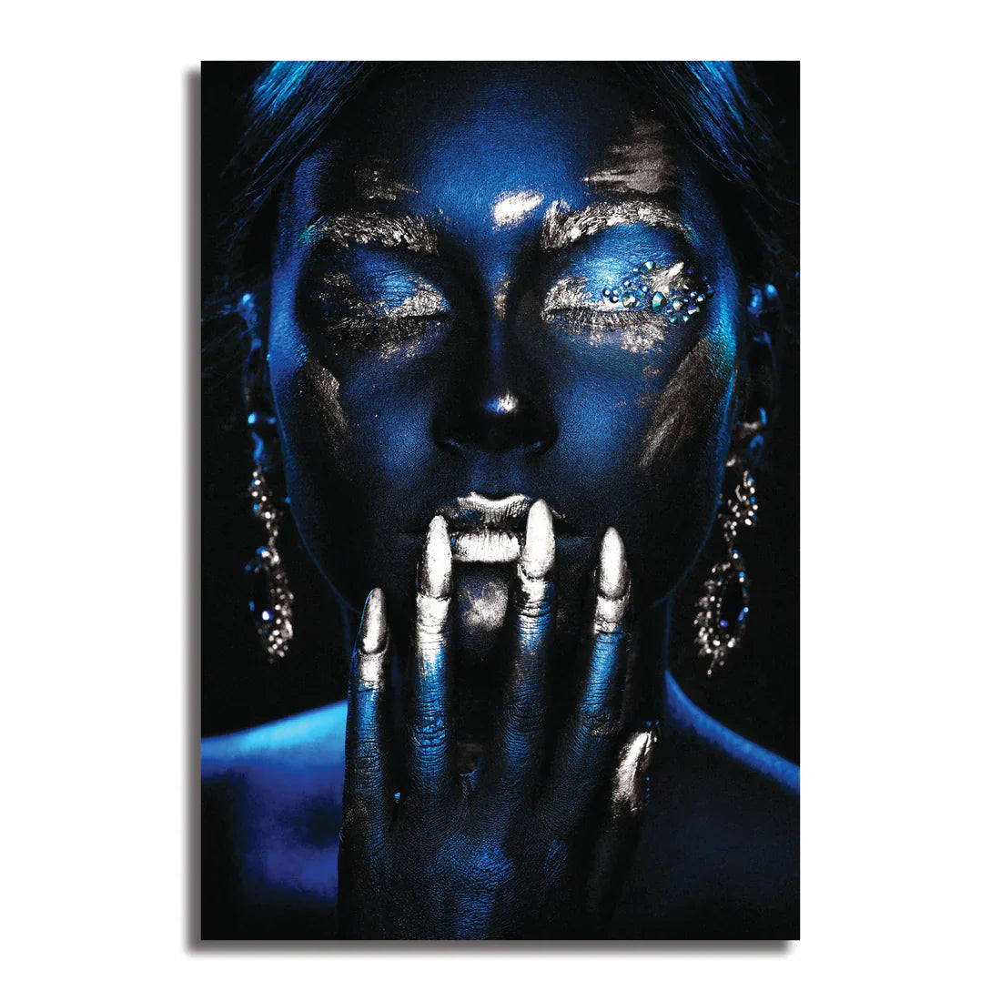 SULC-171819 Silver STARLIT Sparkling Beauty Accents Modern Tempered Glass Art 4