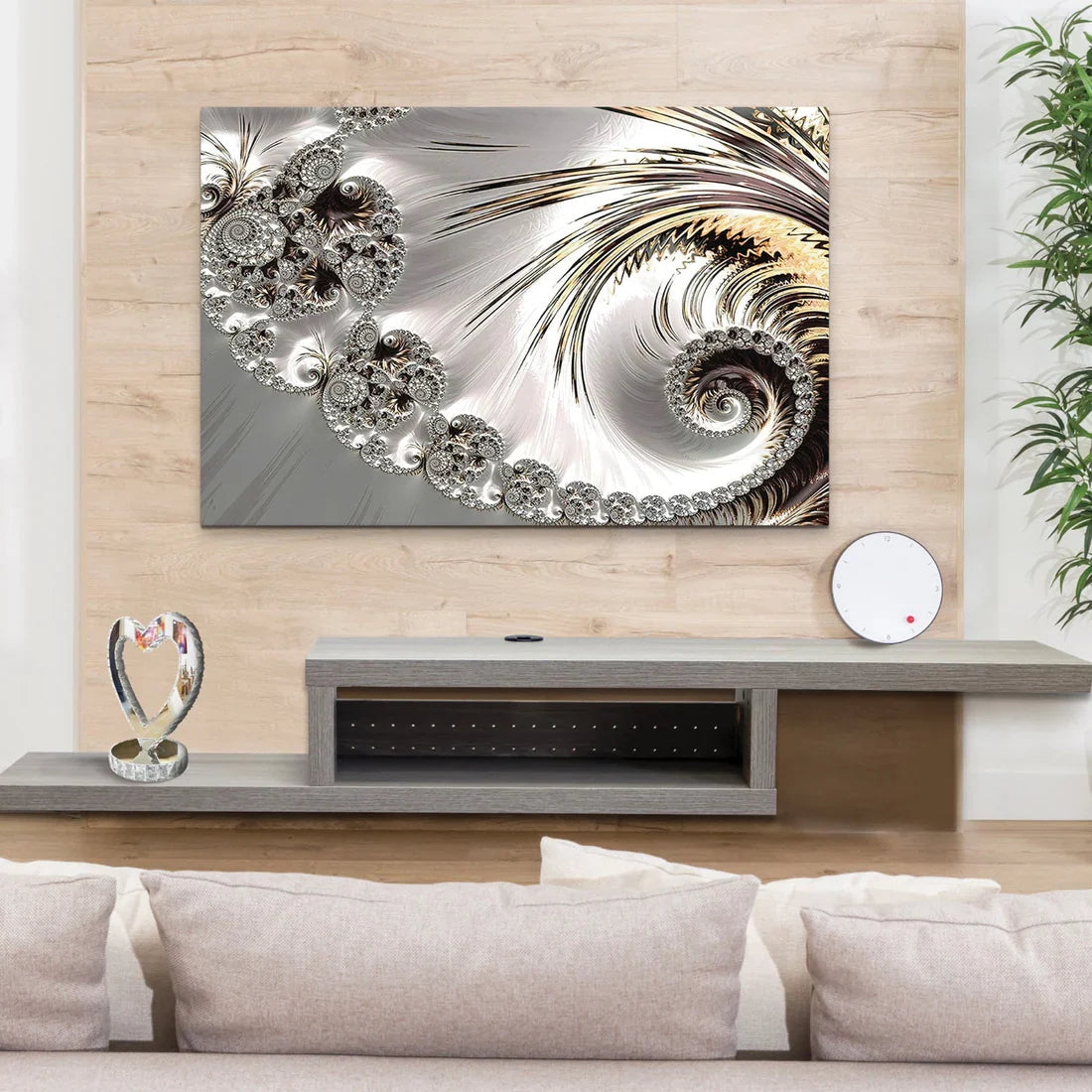 SULC-26 Grey FIBONACCI Creative Abstract Modern Acrylic Wall Art 2