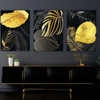 SULC-50 DION Gold Leaves Modern Wall Art 1
