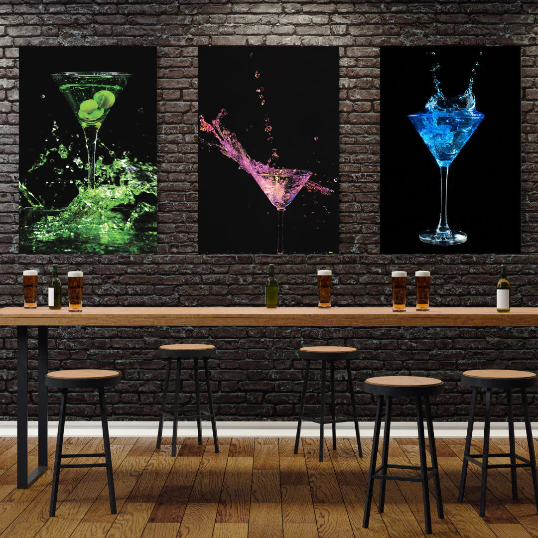 SULC-71  GAYA Colorful Cocktail Splashes Modern Wall Art 1