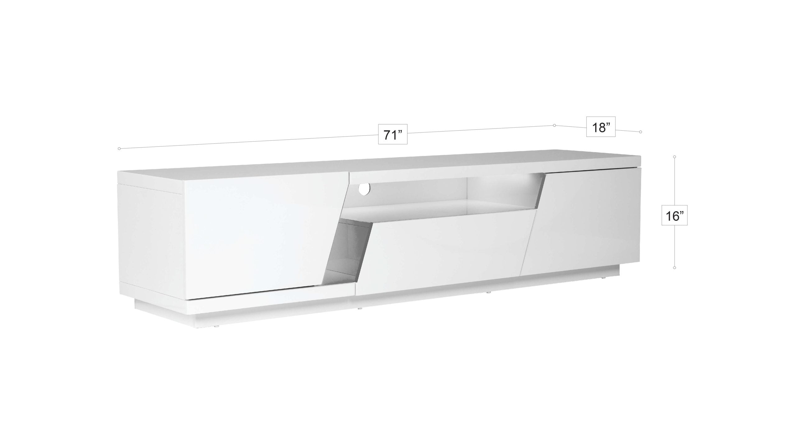 Adalyn TV white gray All White Lacquer Paint