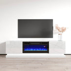 TV 103 WHITE WITH FIREPLACE ALL WHITE LACQUER PAINT